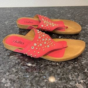 Rialto Carey hot pink embellished sandals
